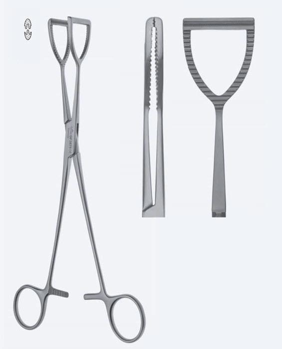 Зажими судинні De Bakey, для легенів, зубці De Bakey, прямі, з отвор в щелепі, ширина щелепи 25 мм, довжина 230 мм. Бренд - Asanus Medizintechnik Gmb, Німеччина